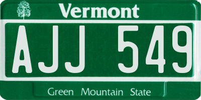 VT license plate AJJ549