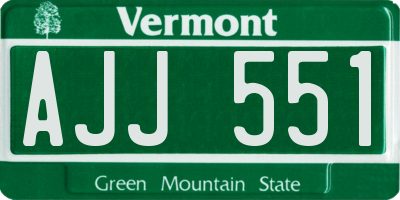 VT license plate AJJ551