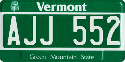 VT license plate AJJ552