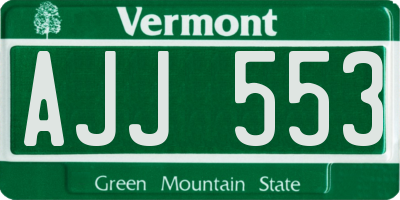 VT license plate AJJ553