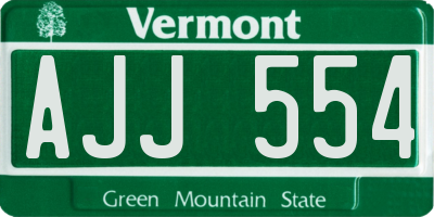 VT license plate AJJ554