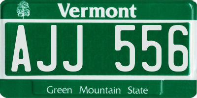 VT license plate AJJ556