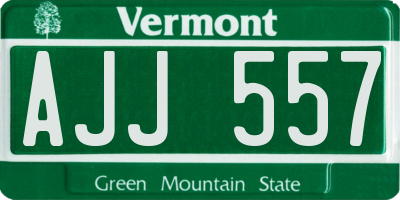 VT license plate AJJ557