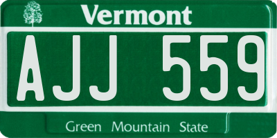 VT license plate AJJ559