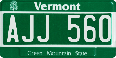 VT license plate AJJ560
