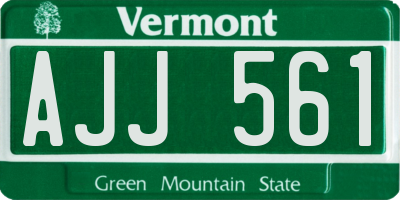 VT license plate AJJ561