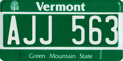 VT license plate AJJ563