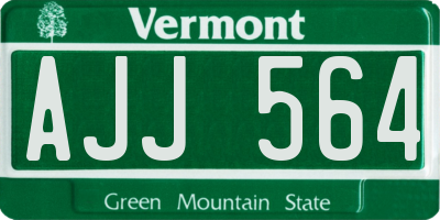 VT license plate AJJ564