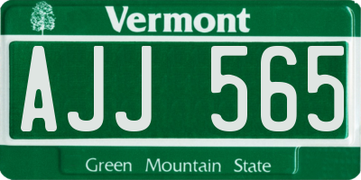 VT license plate AJJ565