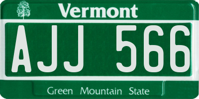 VT license plate AJJ566