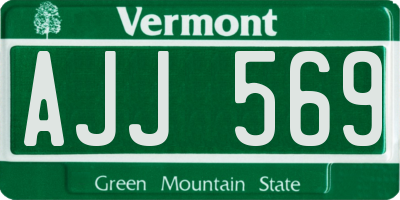 VT license plate AJJ569