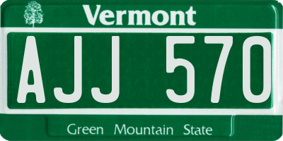 VT license plate AJJ570