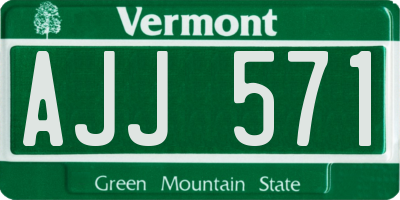 VT license plate AJJ571