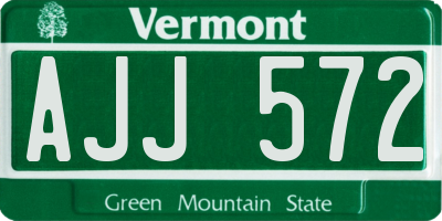 VT license plate AJJ572