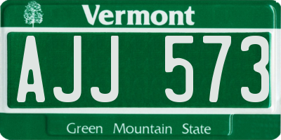 VT license plate AJJ573