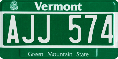 VT license plate AJJ574