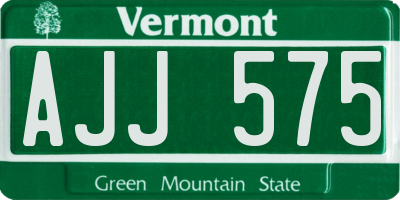 VT license plate AJJ575