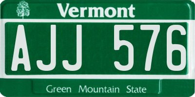 VT license plate AJJ576