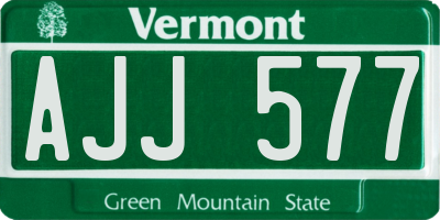VT license plate AJJ577
