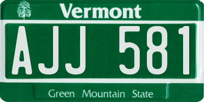 VT license plate AJJ581