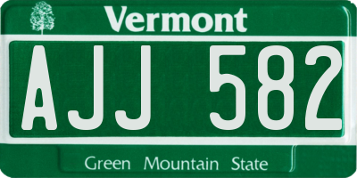 VT license plate AJJ582
