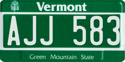 VT license plate AJJ583