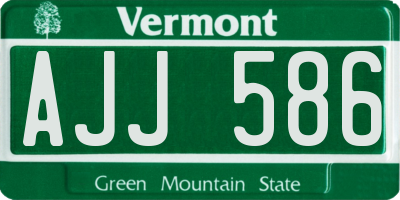 VT license plate AJJ586