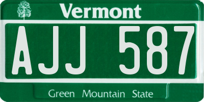 VT license plate AJJ587