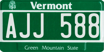 VT license plate AJJ588