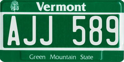VT license plate AJJ589