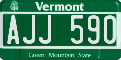 VT license plate AJJ590