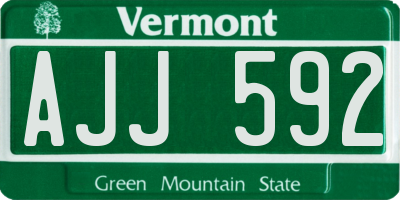 VT license plate AJJ592