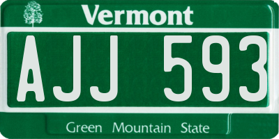VT license plate AJJ593