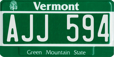 VT license plate AJJ594