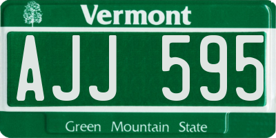 VT license plate AJJ595