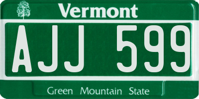VT license plate AJJ599