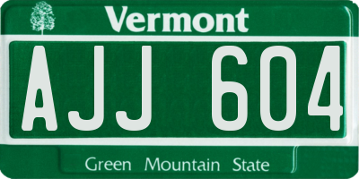 VT license plate AJJ604