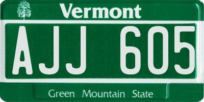 VT license plate AJJ605