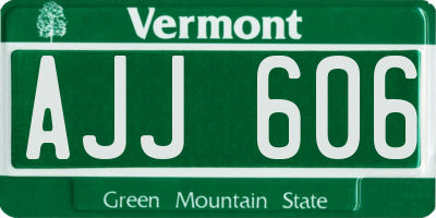 VT license plate AJJ606