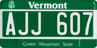 VT license plate AJJ607