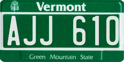 VT license plate AJJ610