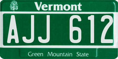VT license plate AJJ612