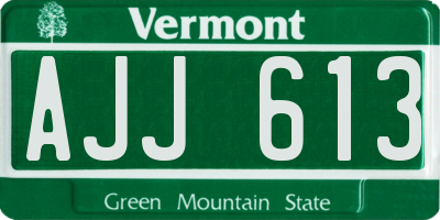 VT license plate AJJ613