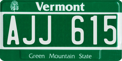 VT license plate AJJ615