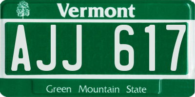 VT license plate AJJ617