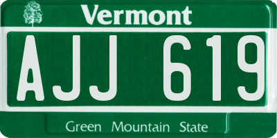 VT license plate AJJ619