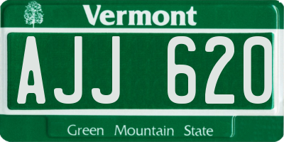 VT license plate AJJ620