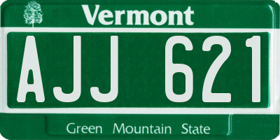 VT license plate AJJ621