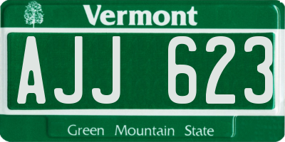 VT license plate AJJ623