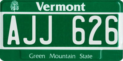 VT license plate AJJ626